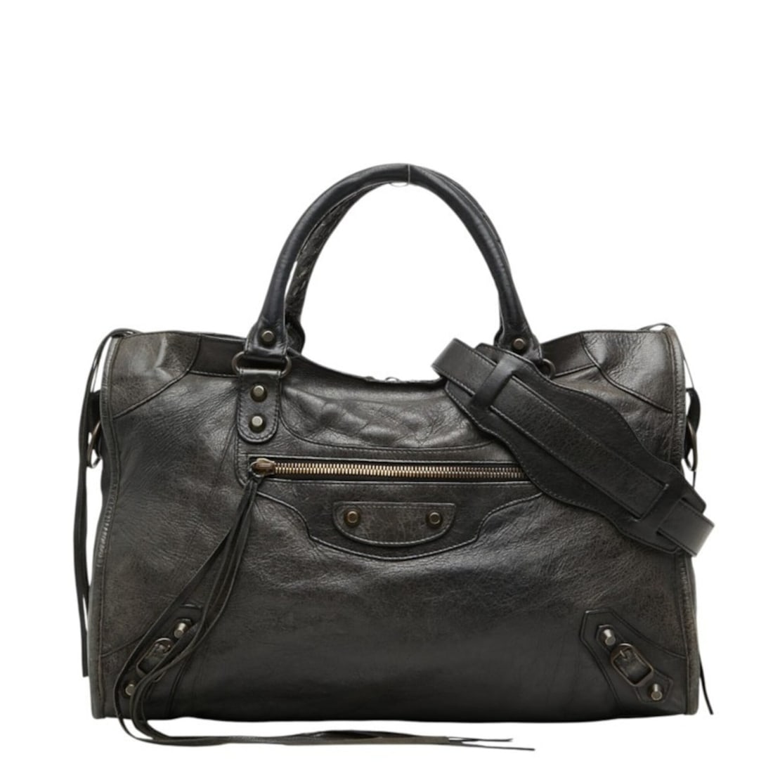 Balenciaga City Handbag Shoulder Bag 2WAY 115748 Black Leather Felt Women's BALENCIAGA (1 of 20)