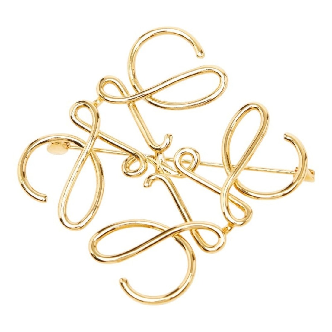 Loewe Anagram Brooch, Gold Plated, Women's