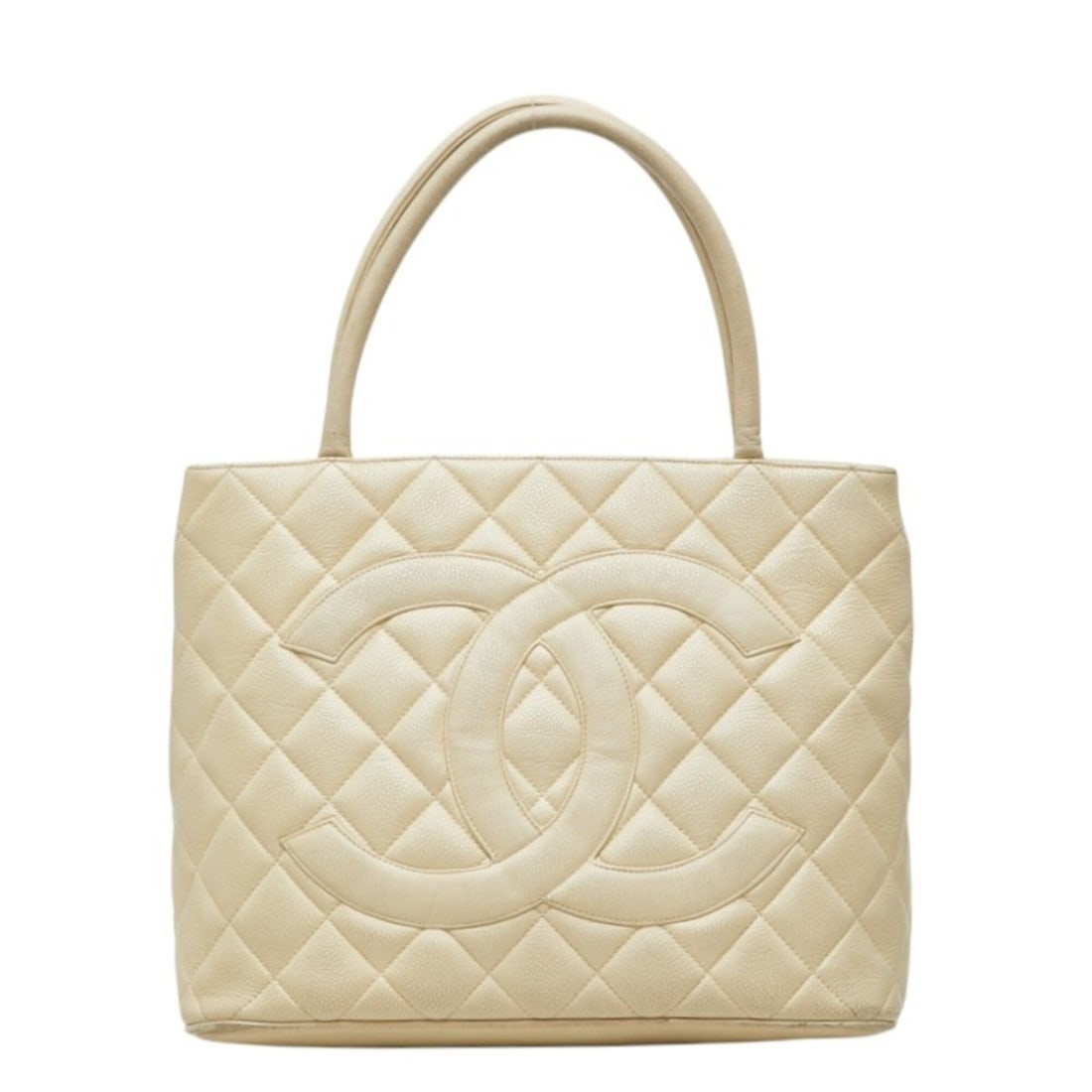 Chanel Matelassé Coco Mark Reissue Tote Bag Handbag Ivory White Caviar Leather Women's CHANEL (1 of 17)