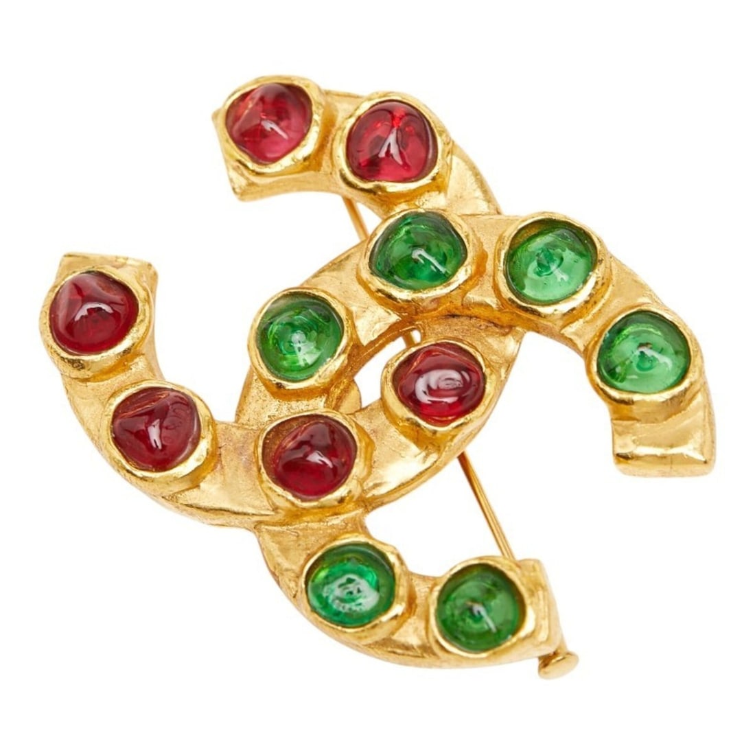 Chanel Vintage Coco Mark Brooch, Gold Multicolor Plated Stone, Women's CHANEL: --- Catalog ---Category: SizeStone Size (HxW): 40.80mm x 53.30mm / 1.61'' x 2.10''Category: DesignType: BroochColor: Multi-colorGender: WomenCategory: GeneralBrand: Chanel--- Item List ---Section: Con