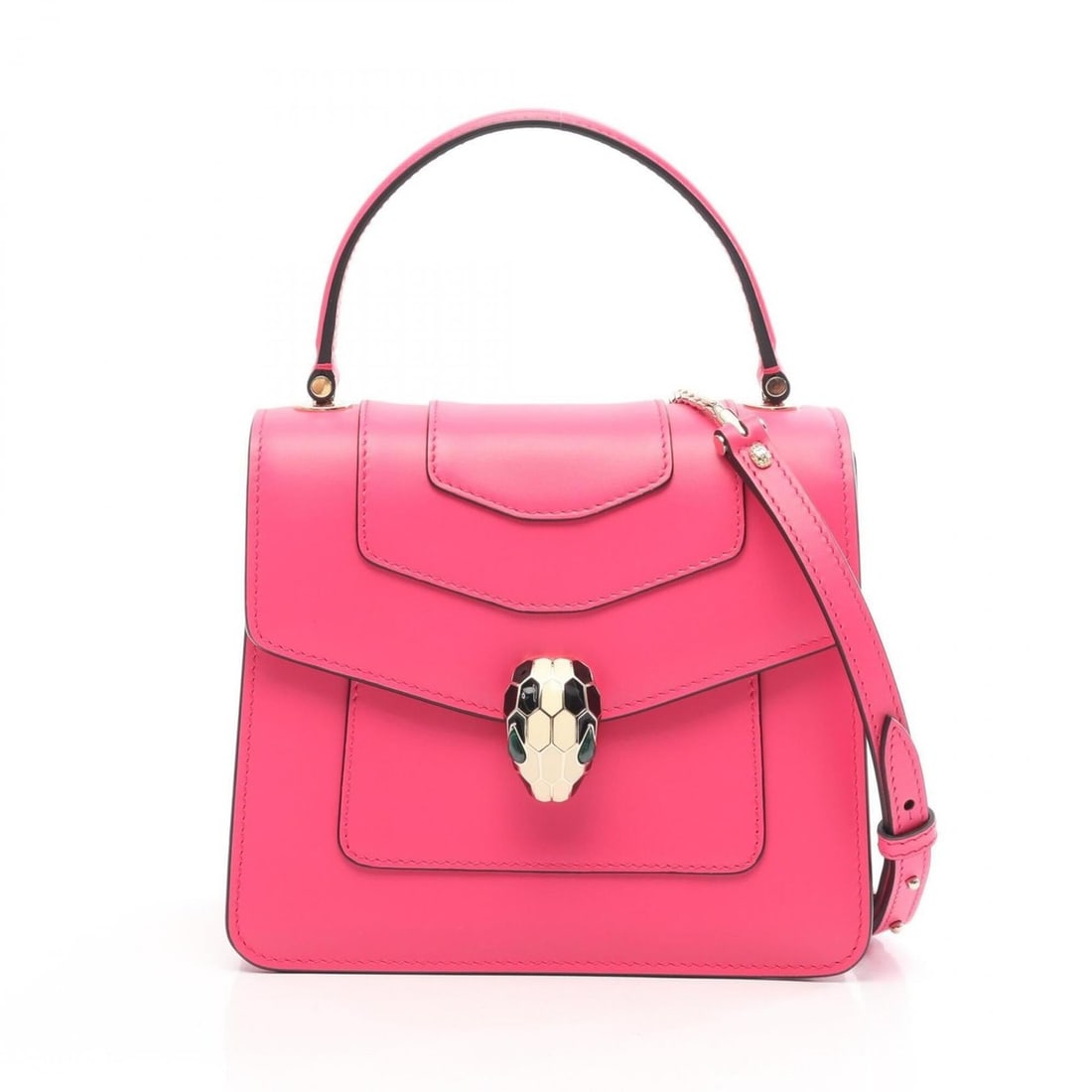 Bulgari BVLGARI Serpenti Forever Top Handle 2-Way Handbag, Leather, Women's, Pink: --- Catalog ---Category: SizeSize (HxWxD): 15cm x 18.5cm / 5.9'' x 7.28''Category: DesignType: HandbagColor: PinkGender: WomenMaterial: Leather Category: GeneralBrand: Bvlgari--- Item List ---Section: