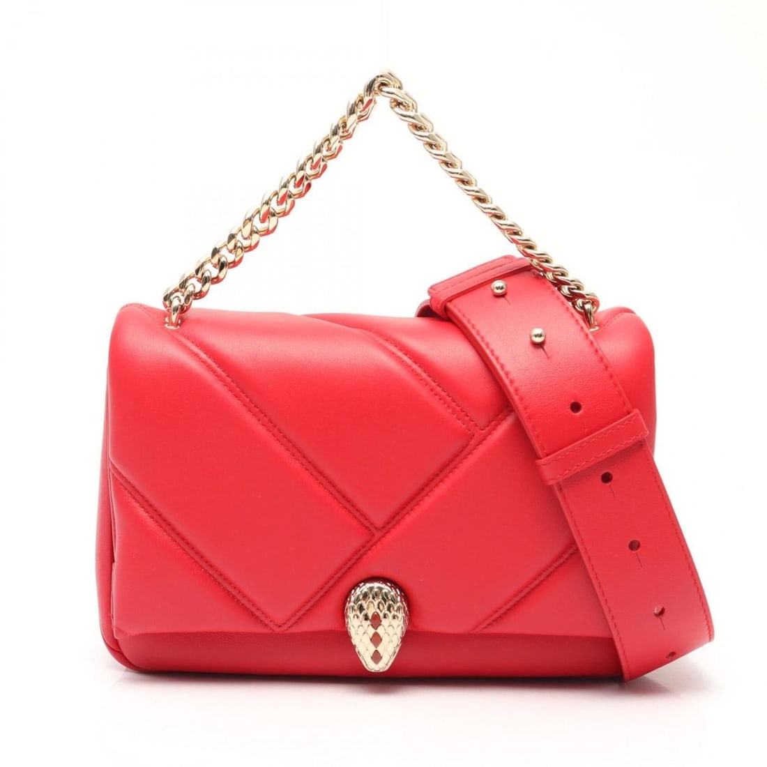 Bulgari BVLGARI Serpenti Cabochon 2-Way Handbag, Leather, Women's, Red: --- Catalog ---Category: SizeSize (HxWxD): 15cm x 22cm x 6.5cm / 5.9'' x 8.66'' x 2.55''Category: DesignType: HandbagColor: Red colorGender: WomenMaterial: Leather Category: GeneralBrand: Bvlgari--- I
