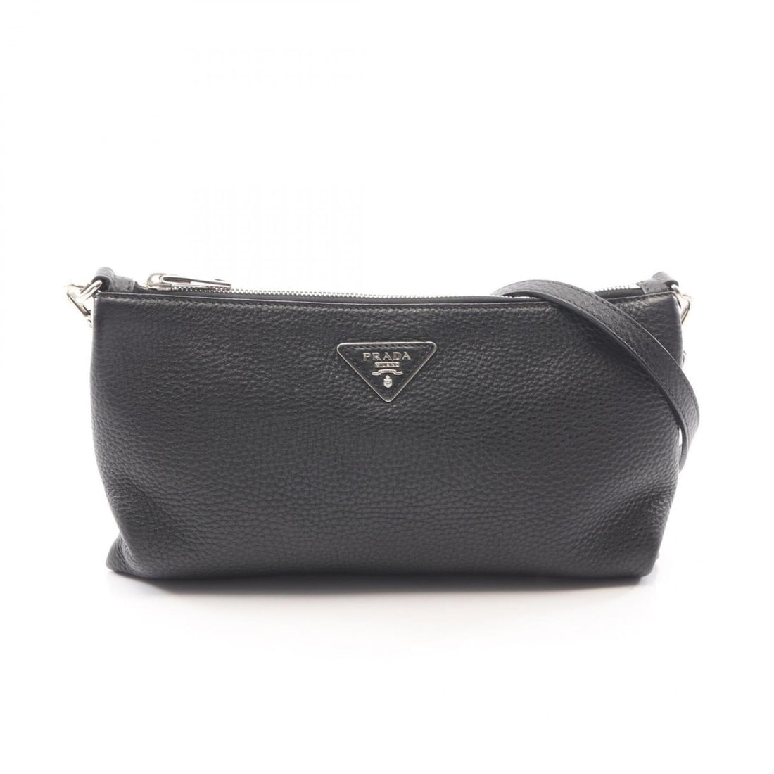 Prada Tri Shoulder Bag Handbag Leather Women's Black: --- Catalog ---Category: SizeSize (HxWxD): 17.5cm x 29cm x 2cm / 6.88'' x 11.41'' x 0.78''Category: DesignType: Handbag, Shoulder bagColor: BlackGender: WomenMaterial: Leather Category: GeneralBrand: 