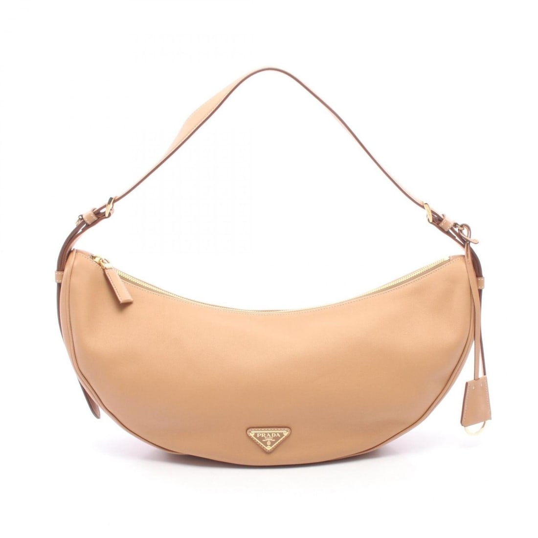 Prada Demi Lune Large Shoulder Bag/Handbag, Leather, Women's, Brown