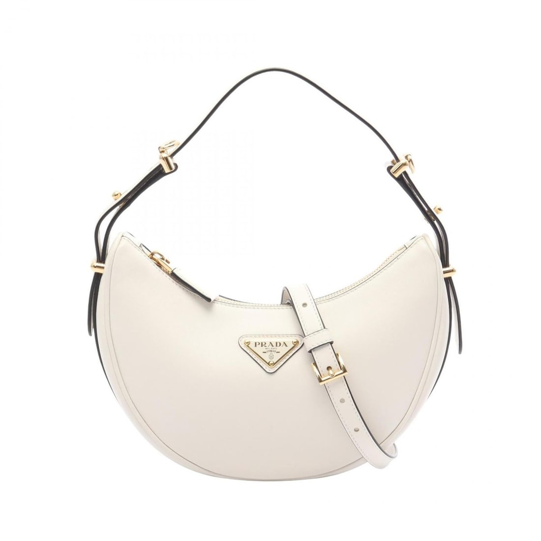 Prada SOFT CALF Arche Handbag, Leather, Women's, White