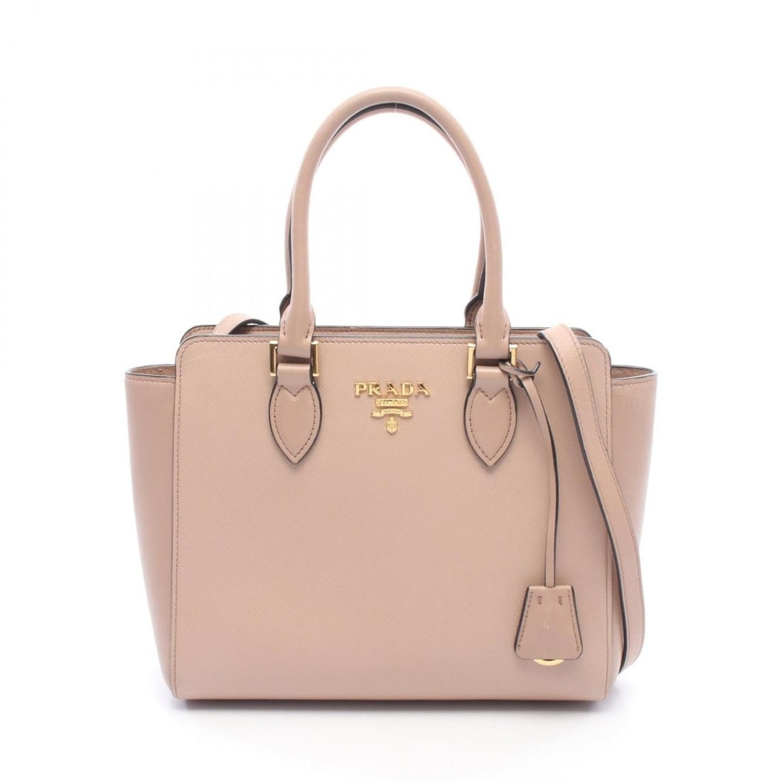 Prada 2-way handbag, leather, women's, pink.: --- Catalog ---Category: SizeSize (HxWxD): 21.5cm x 26cm x 10cm / 8.46'' x 10.23'' x 3.93''Category: DesignType: HandbagColor: PinkGender: WomenMaterial: Leather Category: GeneralBrand: Prada--- Item 