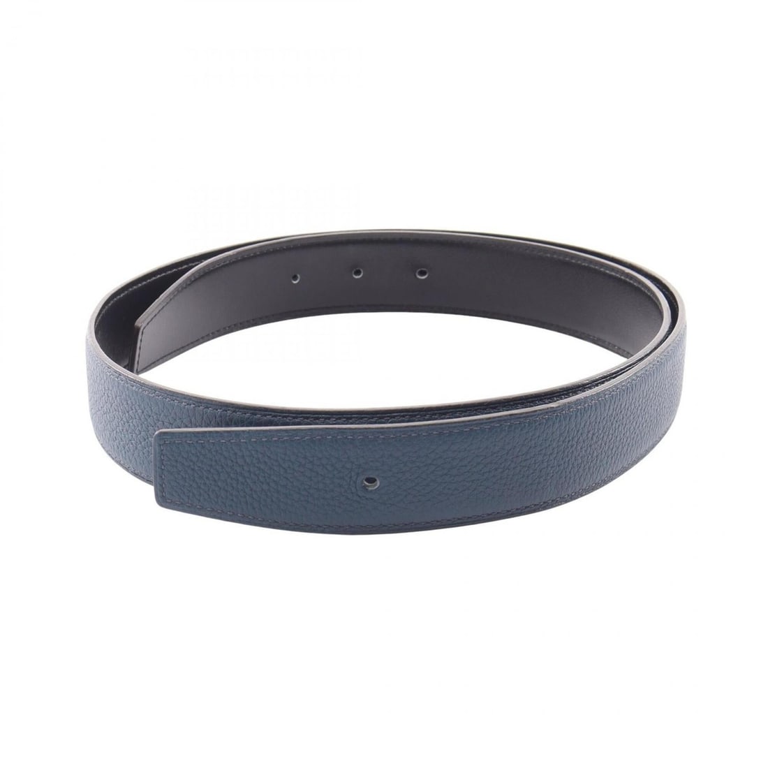 Hermes Constance H-belt, reversible belt, calfskin (cowhide), Togo, box calf, men's, black/navy.: --- Catalog ---Category: SizeLength: 89cm - 94cm / 35.03'' - 37''Category: DesignType: Standard beltColor: Black, NavyGender: MenLeather/Fur Type: Box calf leather, Togo leatherMaterial (Strap): Leath