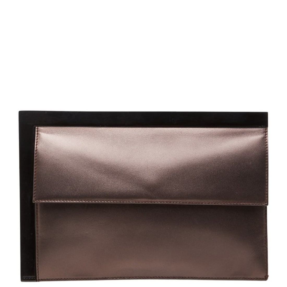Gucci handbag, pouch, clutch bag, brown leather, metal accents, women's.: --- Catalog ---Category: SizeSize (HxWxD): 16cm x 23cm x 2.00mm / 6.29'' x 9.05'' x 0.07''Category: DesignType: Clutch bag, PouchColor: BrownGender: WomenMaterial: Leather , Metal Category: GeneralBra