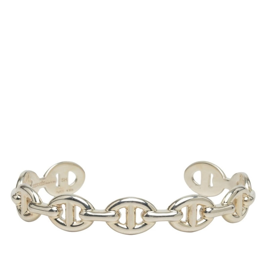 Hermes Chaine d'Ancre Enchainée SH Bangle SV925 Silver Women's HERMES: --- Catalog ---Category: SizeLength: 16cm / 6.29''Category: DesignType: BangleGender: WomenMaterial: Silver 925Category: GeneralBrand: Hermes--- Item List ---Section: ConditionRanking: Rank AB Used - 