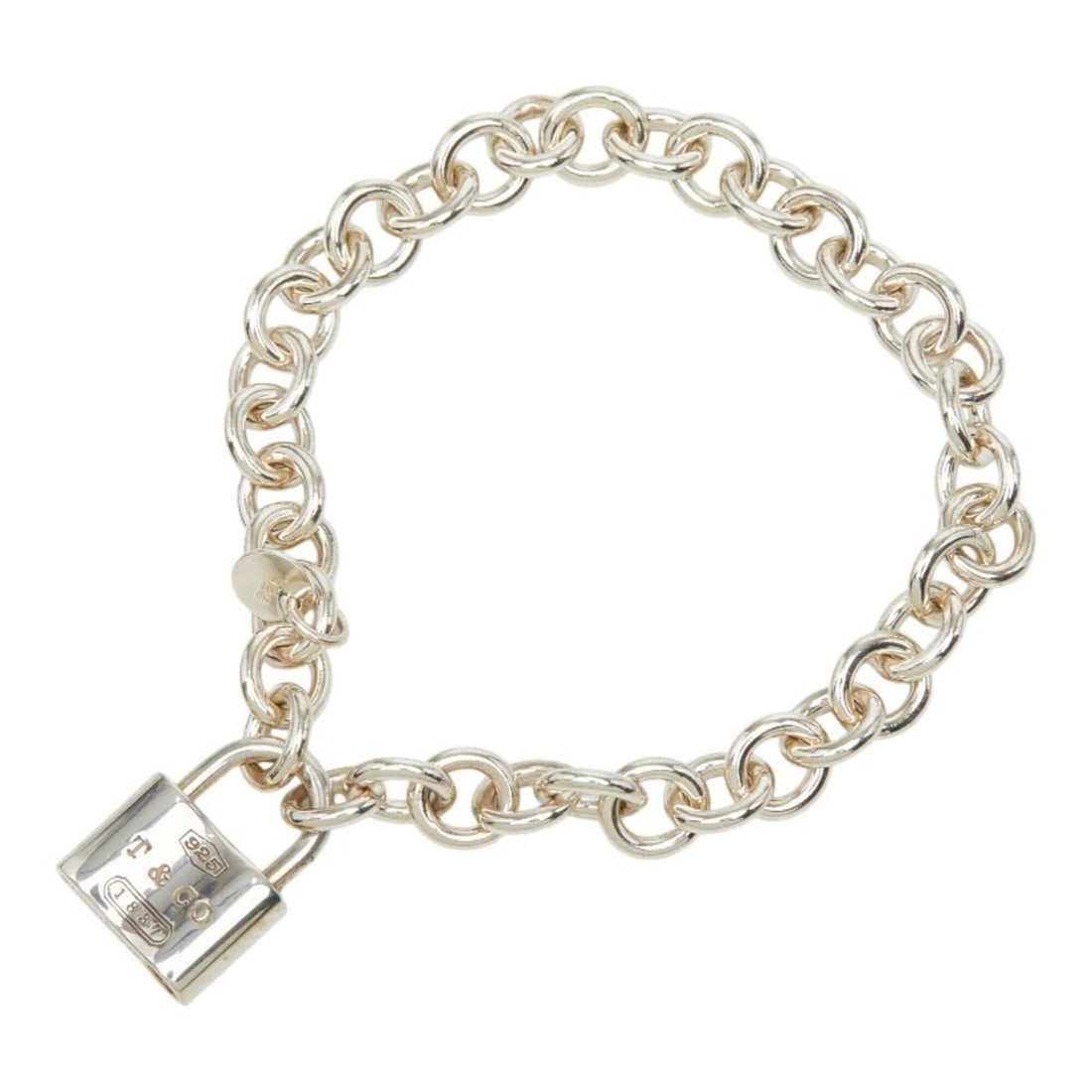 Tiffany & Co. 1837 Cadena Lock Chain Bracelet, SV925 Silver, Women's.: --- Catalog ---Category: SizeLength: 19cm / 7.48''Category: DesignType: Charm braceletColor: SilverGender: WomenMaterial: Silver 925Category: GeneralBrand: Tiffany--- Item List ---Section: ConditionRa