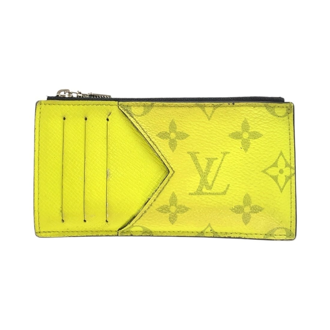 LOUIS VUITTON Taigarama Coin Card Holder, Jaune Yellow, Silver Hardware, M30320, Wallet/Coin Case,