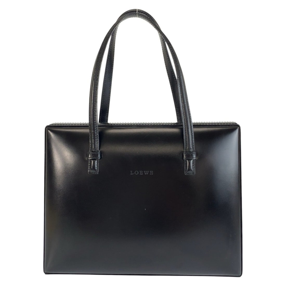 LOEWE Vintage Black Leather Handbag with Gold Hardware for Women: --- Catalog ---Category: SizeSize (HxWxD): 20cm x 26cm x 10cm / 7.87'' x 10.23'' x 3.93''Category: DesignType: HandbagColor: BlackGender: WomenMaterial: Leather Category: GeneralBrand: LoeweCountry of