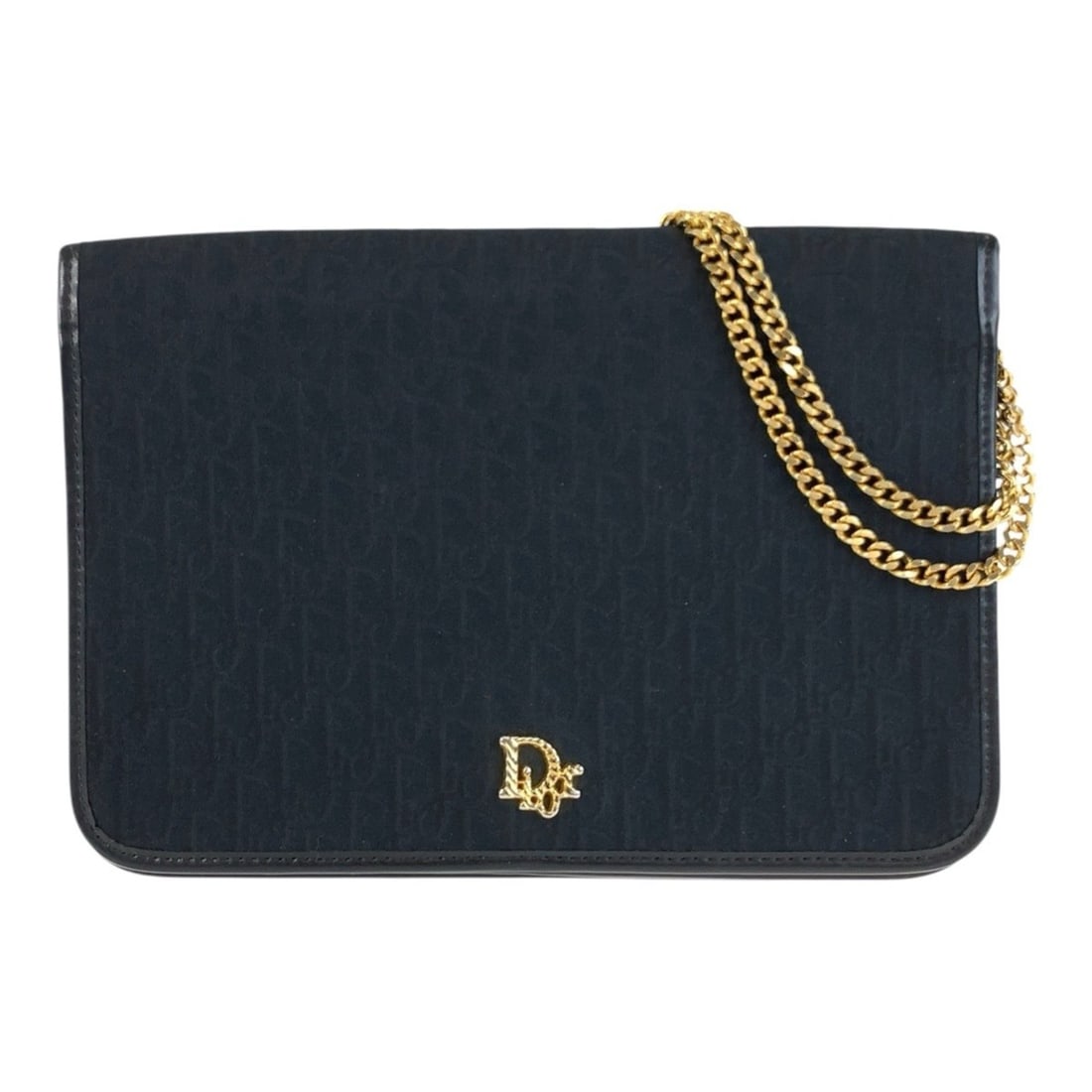 Christian Dior Trotter Black Canvas Chain Shoulder Bag/Pouch for Women