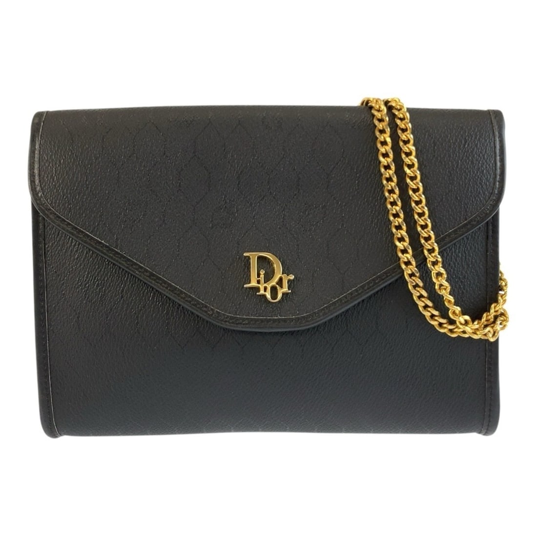 Christian Dior Vintage Honeycomb Pattern Black Chain Shoulder Bag with Gold Hardware for Women: --- Catalog ---Category: SizeSize (HxWxD): 15cm x 21cm x 4cm / 5.9'' x 8.26'' x 1.57''Category: DesignType: Shoulder bagColor: BlackGender: WomenMaterial: PVC Category: GeneralBrand: Christian DiorCou