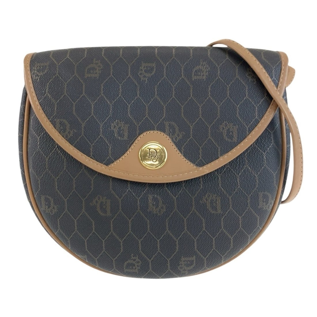 Christian Dior Vintage Honeycomb Pattern Brown Shoulder Bag/Pouch for Women