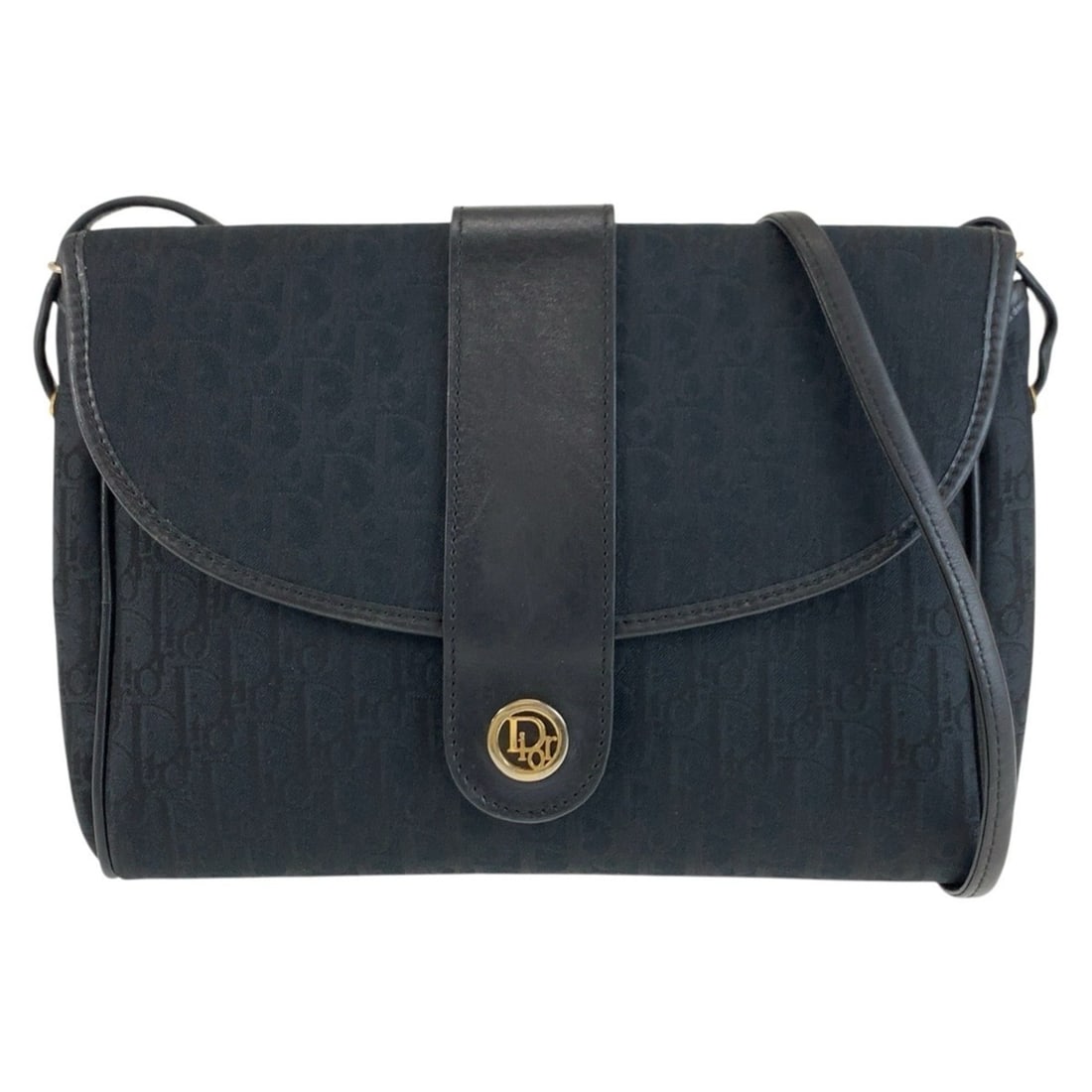 Christian Dior Vintage Trotter Black Canvas Leather Shoulder Bag/Pouch for Women