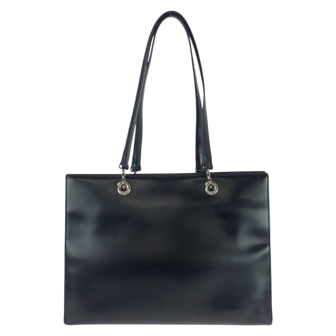 CARTIER Vintage Panthère Black Leather Tote Bag/Shoulder Bag with Silver Hardware for Women: --- Catalog ---Category: SizeSize (HxWxD): 26cm x 36cm x 14cm / 10.23'' x 14.17'' x 5.51''Category: DesignType: Shoulder bag, Tote bagColor: BlackGender: WomenMaterial: Leather Category: GeneralBrand: