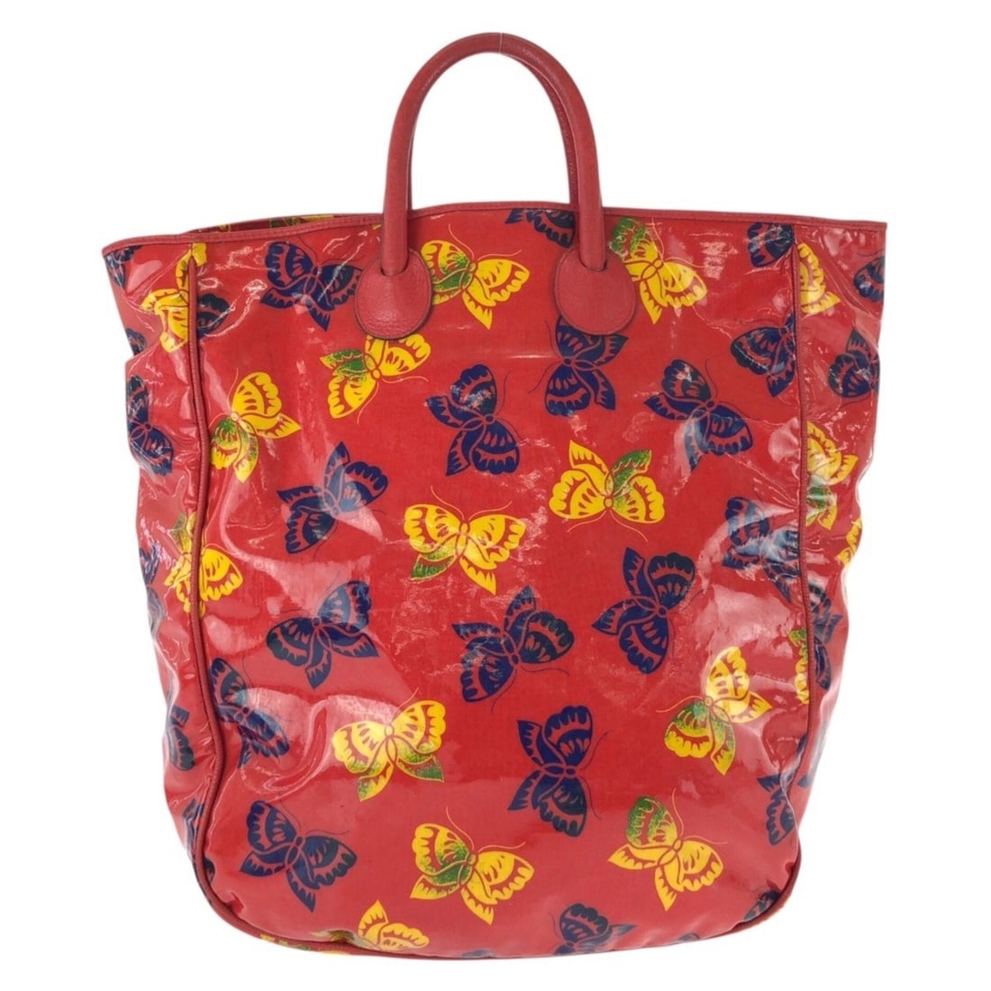 BOTTEGA VENETA Vintage Butterfly Red Multicolor Patent Leather Tote Bag for Women: --- Catalog ---Category: SizeSize (HxWxD): 39cm x 43cm x 17cm / 15.35'' x 16.92'' x 6.69''Category: DesignType: Tote bagColor: Multi-color, Red colorGender: WomenMaterial: Patent leather Category: Gen