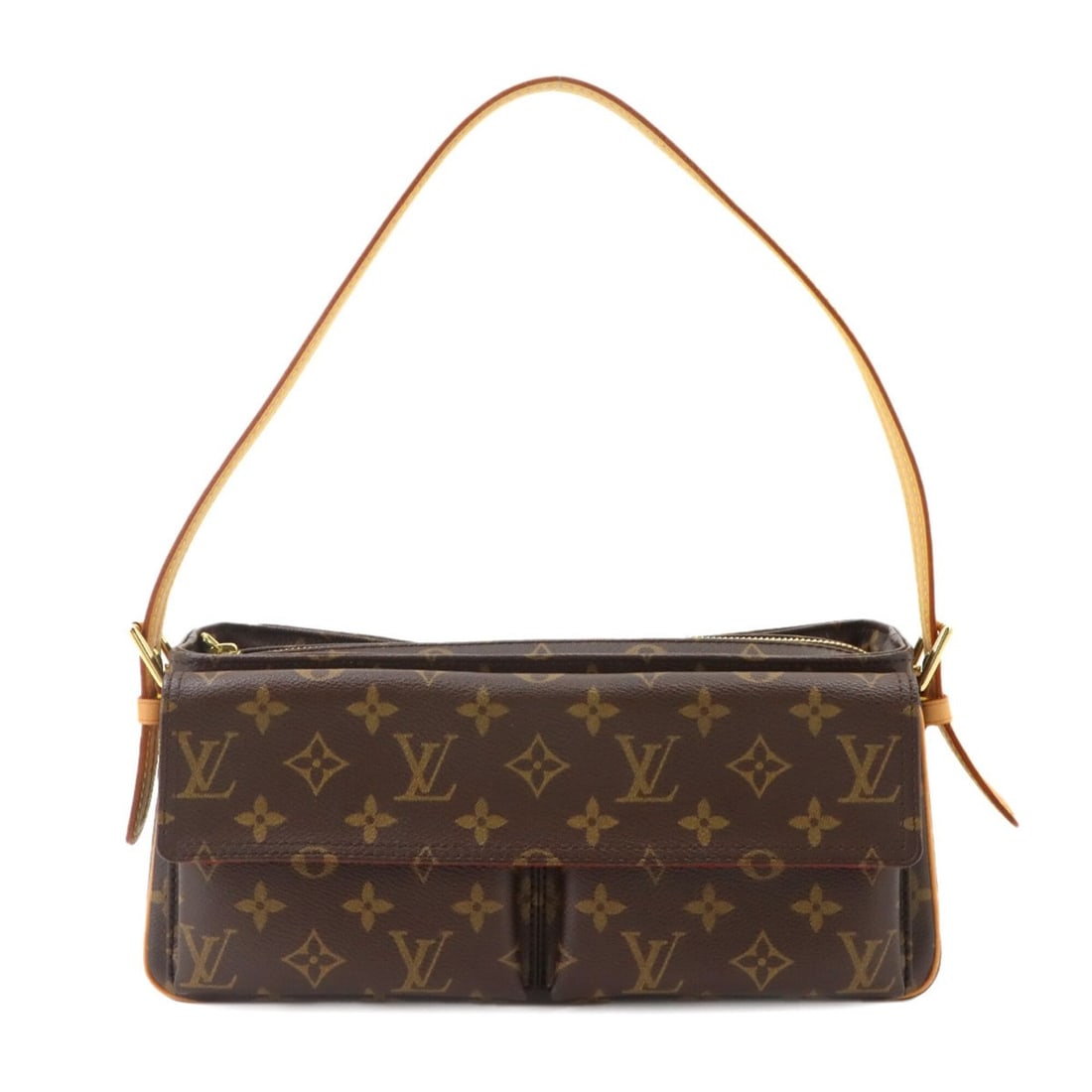 Louis Vuitton Viva Cite MM Monogram Shoulder Handbag, Brown, M51164, Gold Hardware