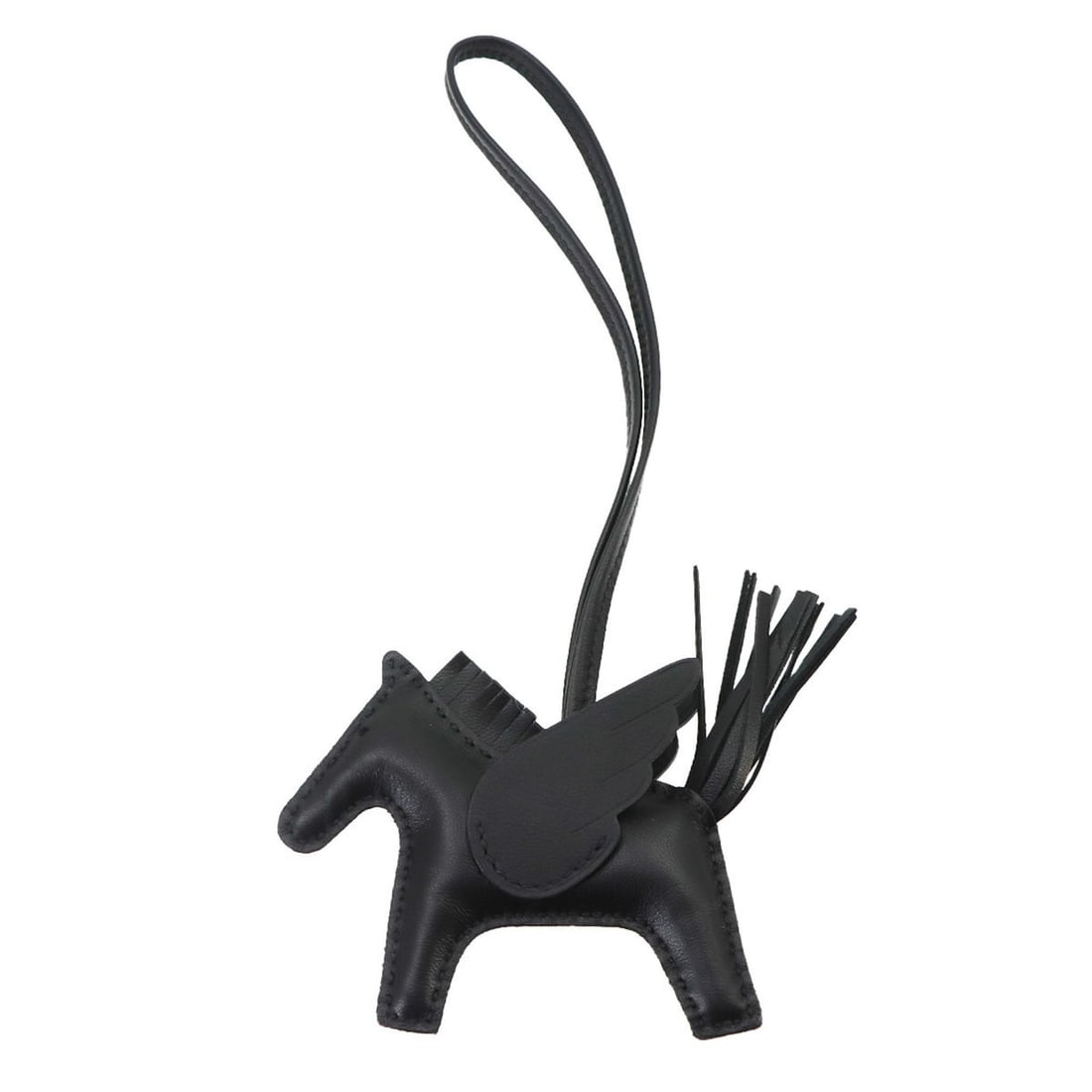 Hermes HERMES So Black Rodeo Pegasus PM Accessory Bag Charm Agneau Milo Swift W Stamp