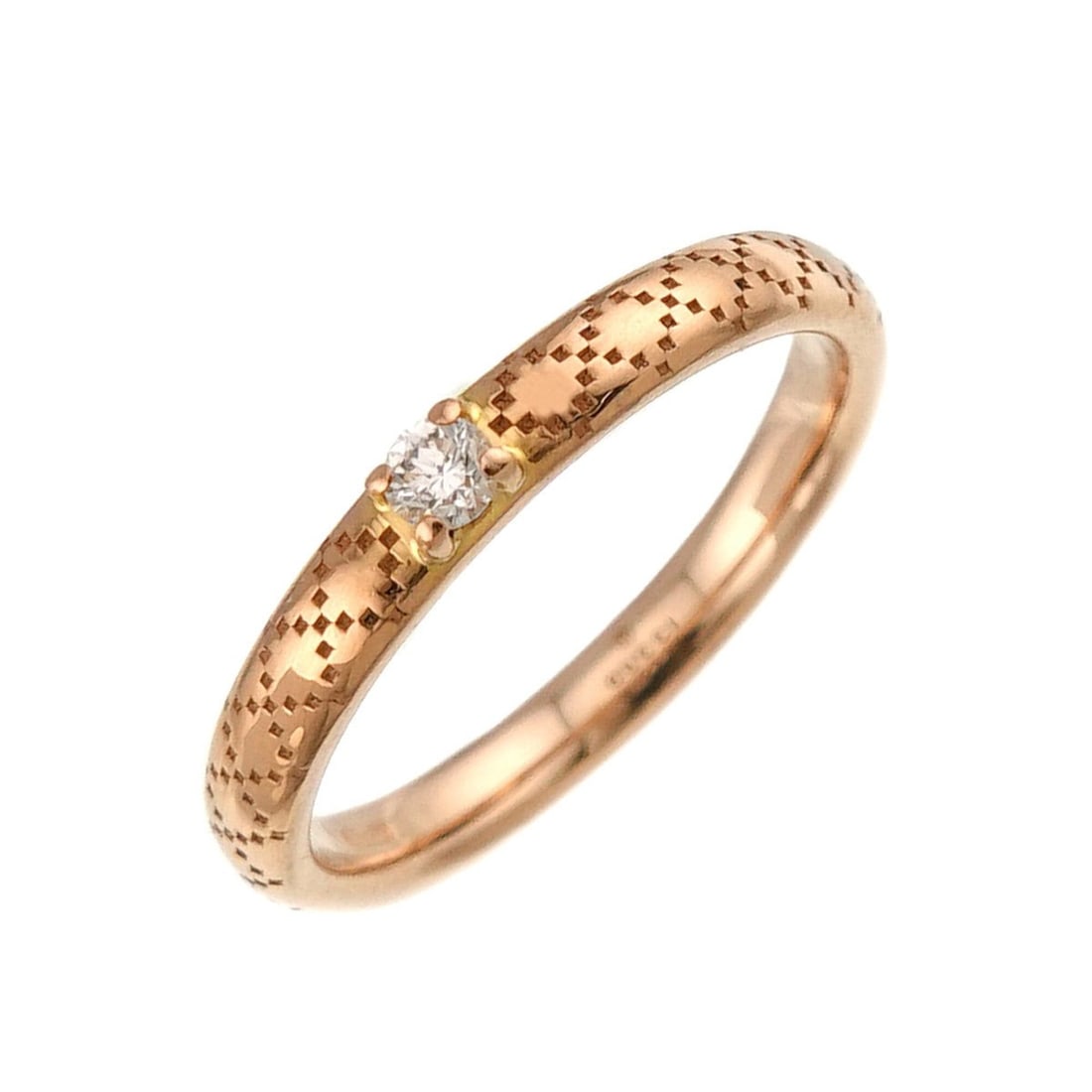 Gucci Diamantissima #8 Diamond Ring, 18K PG Pink Gold 750.