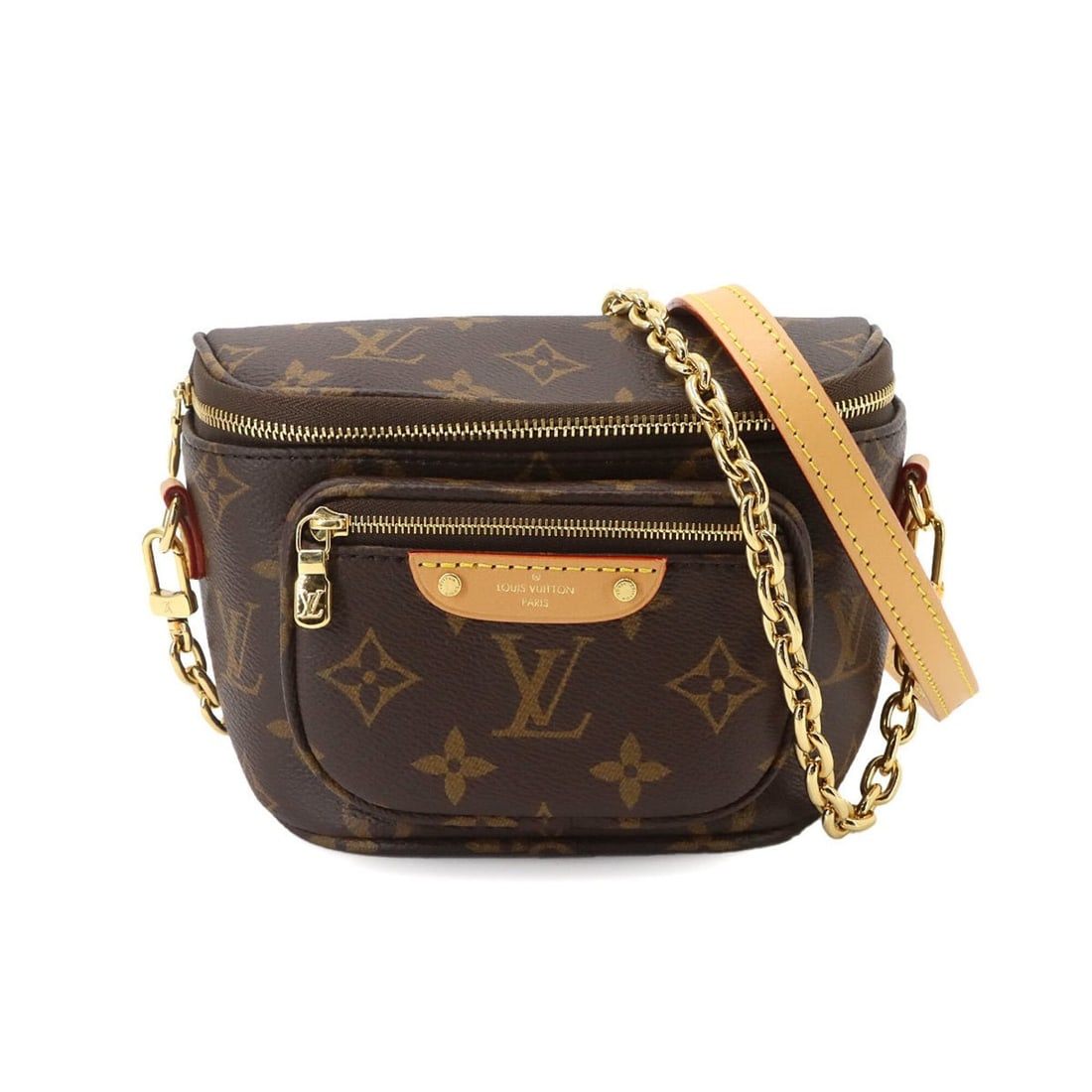 Louis Vuitton Monogram Mini Bumbag 2-way Hand/Shoulder Handbag Brown M82335 RFID: --- Catalog ---Category: SizeSize (HxWxD): 14cm x 18cm x 9cm / 5.51'' x 7.08'' x 3.54''Category: DesignType: Shoulder bagColor: Brown, MonogramGender: WomenMaterial: Monogram Category: GeneralMPN: M82