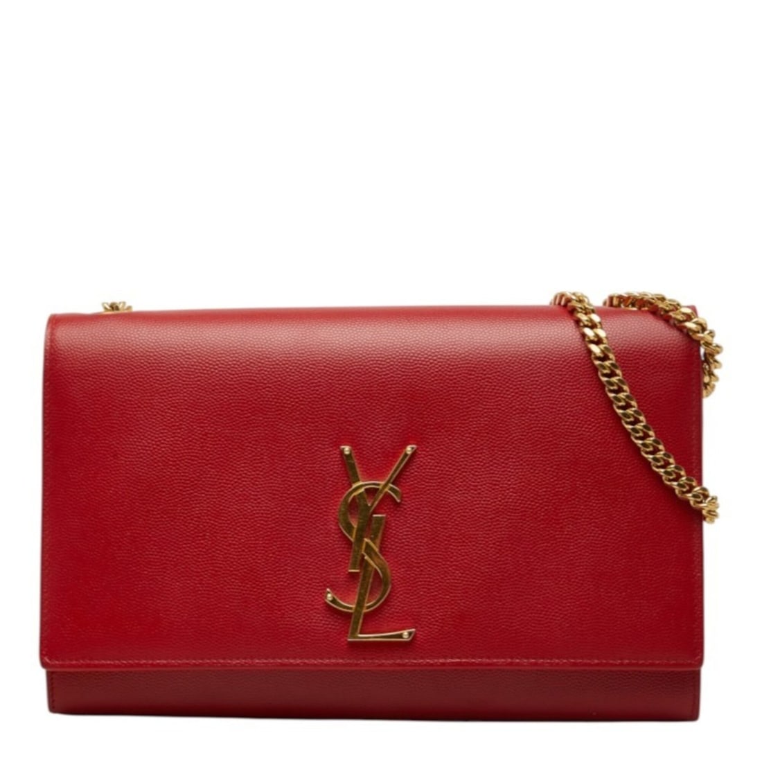 Saint Laurent Kate Crossbody Chain Shoulder Bag, Red Gold Leather, Women's.: --- Catalog ---Category: SizeSize (HxWxD): 15cm x 24cm x 5cm / 5.9'' x 9.44'' x 1.96''Category: DesignType: Shoulder bagColor: Gold, Red colorGender: WomenMaterial: Leather Category: GeneralBrand: Sai