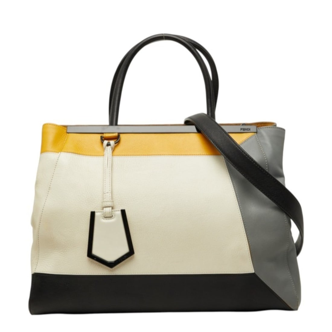 Fendi Toujours Handbag 2-Way Shoulder Bag 8BH250-J92 Yellow White Gray Black Leather Women's FENDI: --- Catalog ---Category: SizeSize (HxWxD): 26cm x 36cm x 14cm / 10.23'' x 14.17'' x 5.51''Category: DesignType: Handbag, Shoulder bagColor: Black, Gray, White, YellowGender: WomenMaterial: Leather Cat