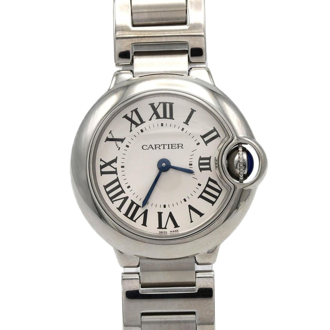 Cartier Ballon Bleu SM W69010Z4 SS Quartz Watch: --- Catalog ---Category: SizeWrist Size: 15cm / 5.9''Case Diameter: 28mm / 1.1''Category: DesignGender: WomenColor (Dial): SilverMaterial (Band): Stainless steelMaterial (Case): Stainless steelCategor