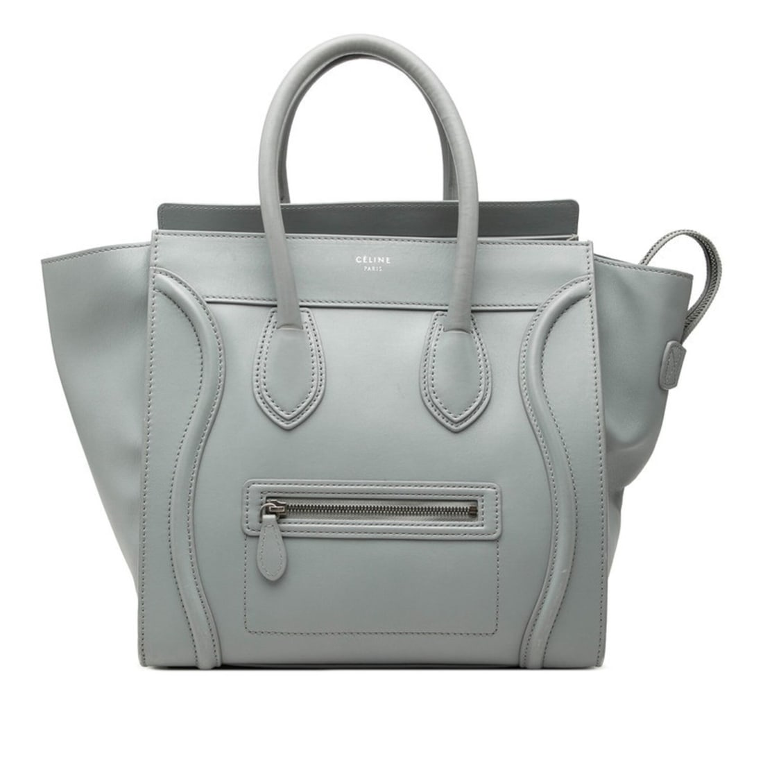 Celine Luggage Medium Shopper Handbag Tote Bag, Gray Leather, Women's CELINE