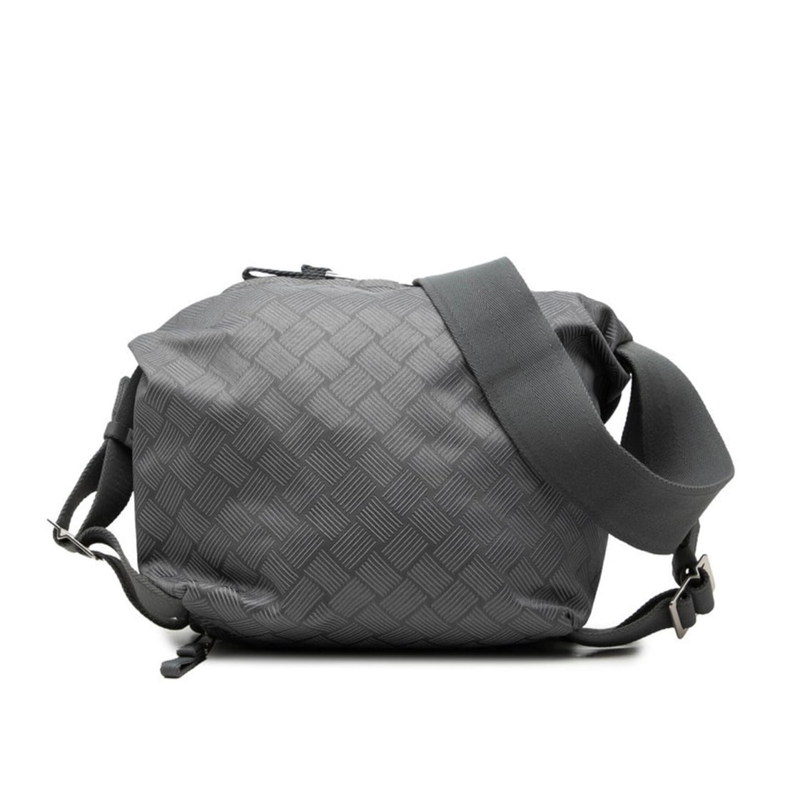 Bottega Veneta Intrecciato Jacquard Crossbody Shoulder Bag, Gray Nylon Polyester, Men's.