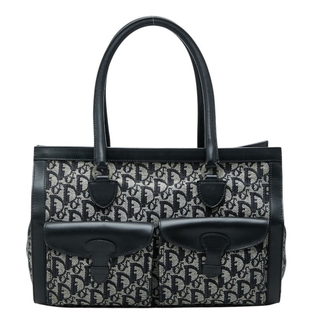 Christian Dior Dior Trotter Tote Bag Handbag Black Gray Canvas Leather Women's: --- Catalog ---Category: SizeSize (HxWxD): 23cm x 34.5cm x 14cm / 9.05'' x 13.58'' x 5.51''Category: DesignType: Handbag, Tote bagColor: Black, GrayGender: WomenMaterial: Canvas , Leather Category: Ge