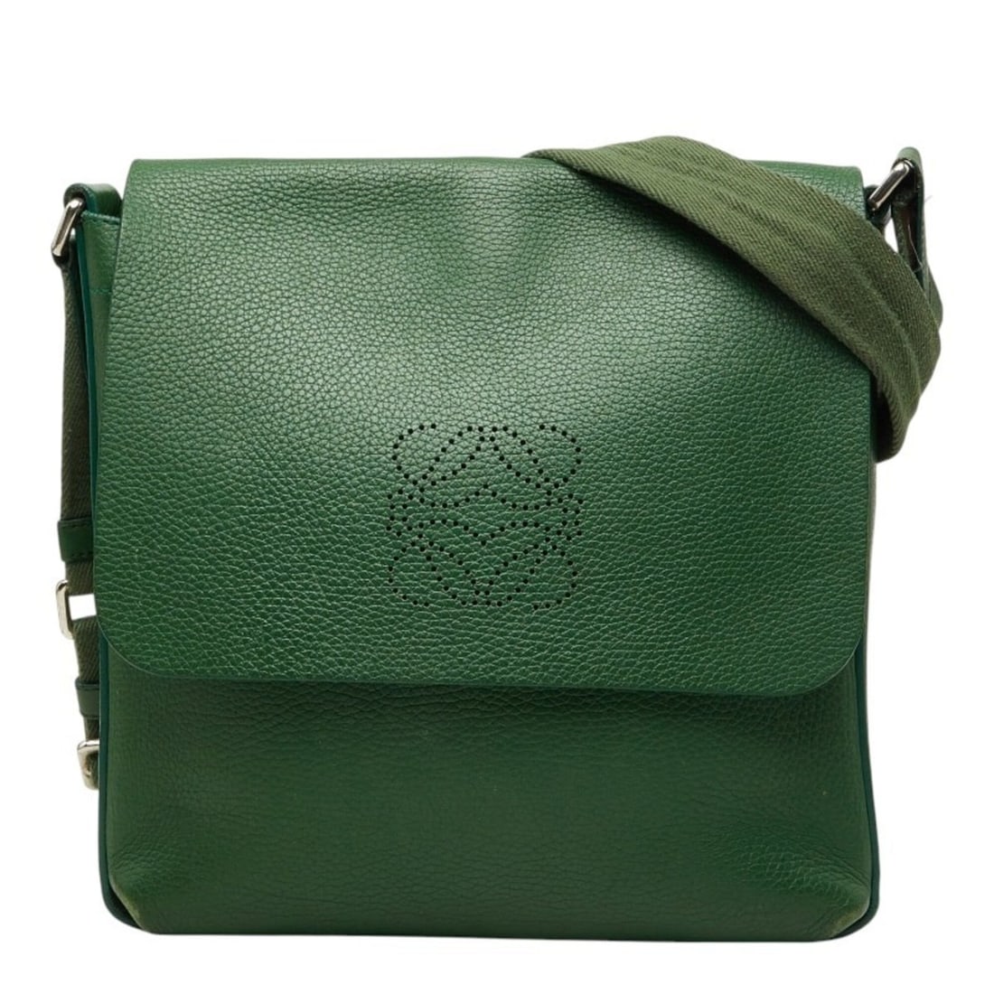 Loewe Anagram Crossbody Shoulder Bag, Green Leather, Women's LOEWE: --- Catalog ---Category: SizeSize (HxWxD): 29cm x 29cm x 6cm / 11.41'' x 11.41'' x 2.36''Category: DesignType: Shoulder bagColor: GreenGender: WomenMaterial: Leather Category: GeneralBrand: Loewe--- I