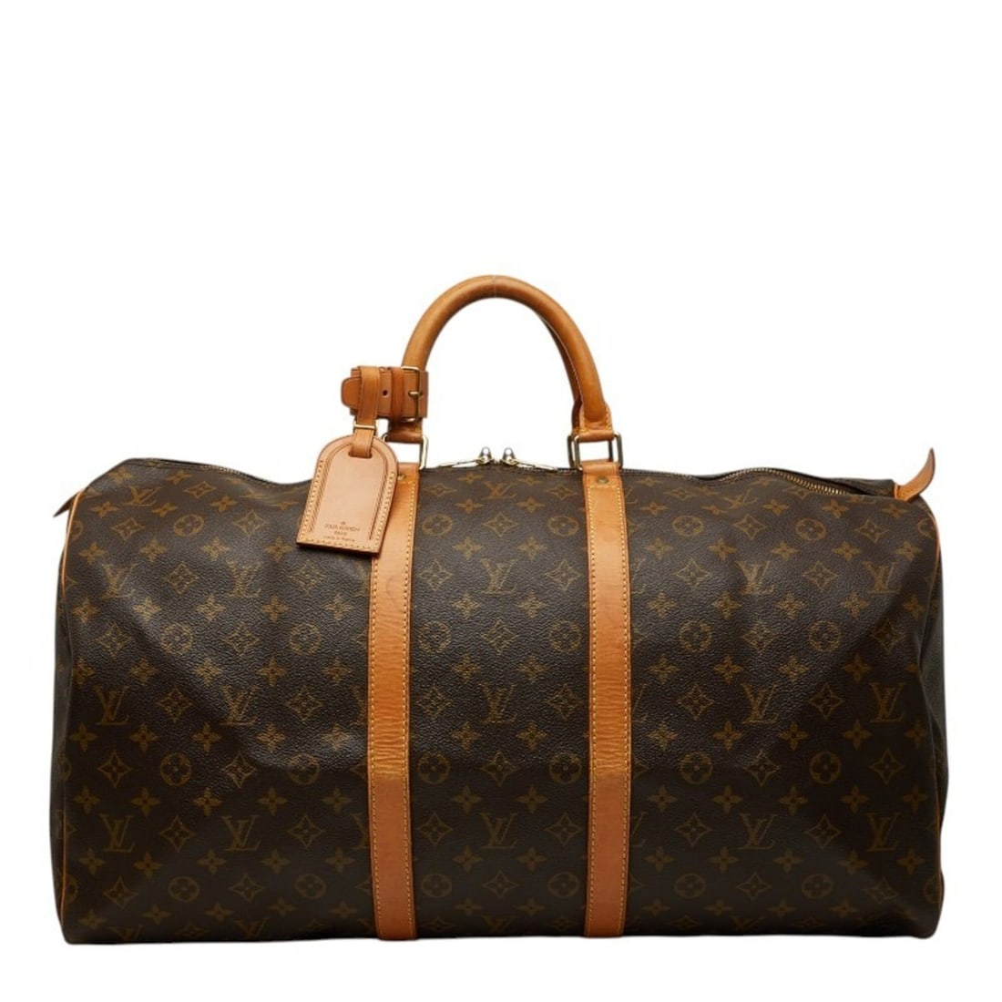 Louis Vuitton Monogram Keepall 55 Boston Bag M41424 Brown Leather Women's LOUIS VUITTON