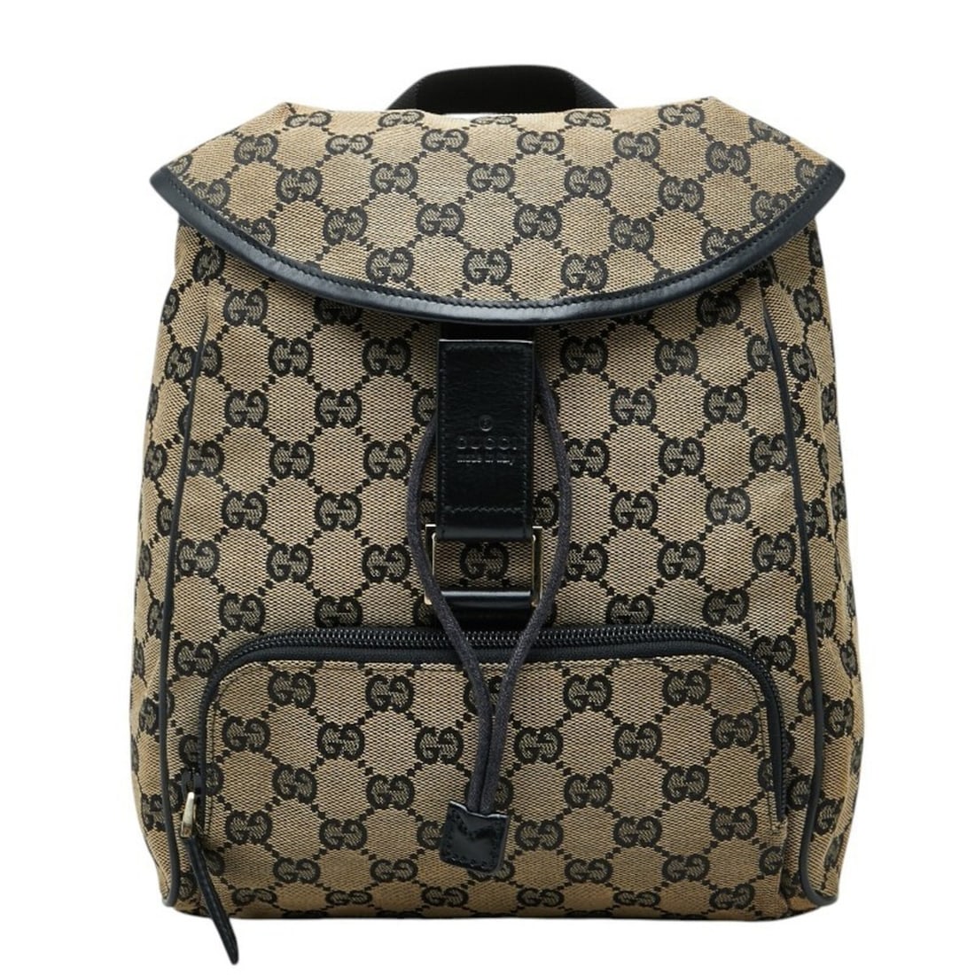 Gucci GG Canvas Backpack, Drawstring Bag, 019-0352, Beige/Black Leather, Women's, GUCCI: --- Catalog ---Category: SizeSize (HxWxD): 28cm x 22cm x 7cm / 11.02'' x 8.66'' x 2.75''Category: DesignType: BackpackColor: Beige, BlackGender: WomenMaterial: Canvas , Leather Category: GeneralBrand: