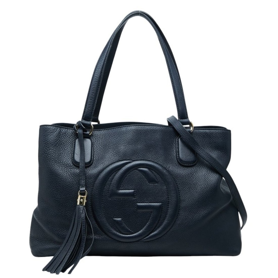 Gucci Soho Tote Bag Shoulder 2WAY 308363 Navy Leather Women's GUCCI: --- Catalog ---Category: SizeSize (HxWxD): 25cm x 39cm x 14cm / 9.84'' x 15.35'' x 5.51''Category: DesignType: Shoulder bag, Tote bagColor: NavyGender: WomenMaterial: Leather Category: GeneralBrand: