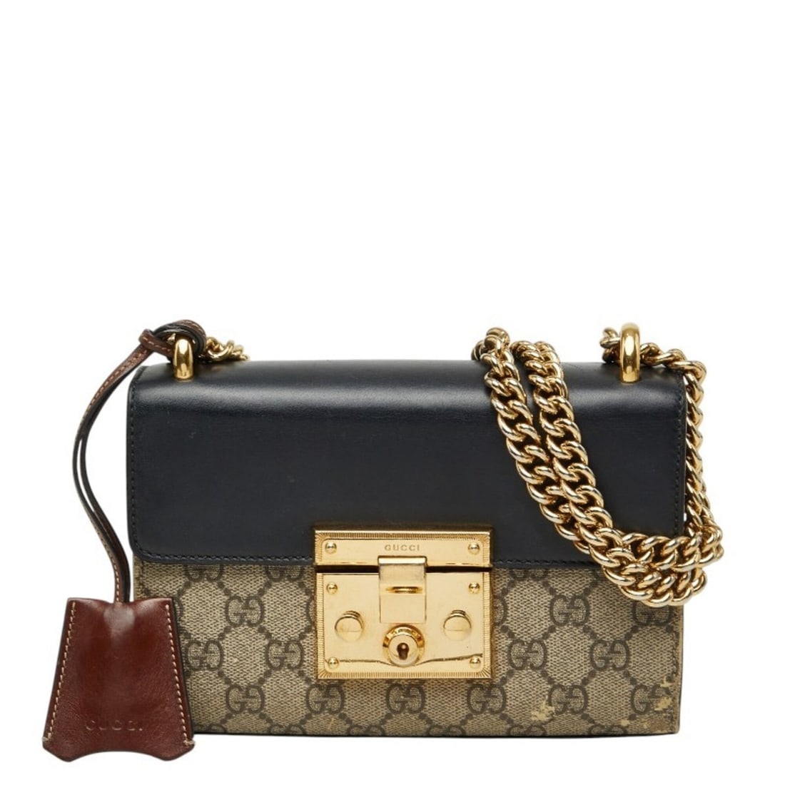 Gucci GG Supreme Handbag Chain Shoulder Bag 2WAY 409487 Black Brown Leather Women's GUCCI: --- Catalog ---Category: SizeSize (HxWxD): 11.5cm x 18.5cm x 5cm / 4.52'' x 7.28'' x 1.96''Category: DesignType: Shoulder bagColor: Black, BrownGender: WomenMaterial: Leather Category: GeneralBrand: