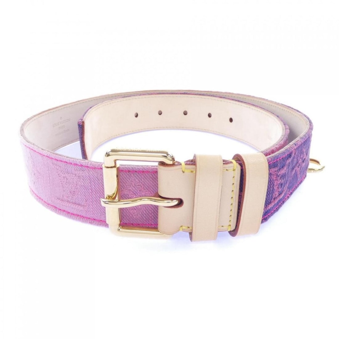 Louis Vuitton LOUIS VUITTON Ceinture Denim Bleached M9852 Belt: --- Catalog ---Category: SizeWidth: 3cm / 1.18''Length: 86cm - 96cm / 33.85'' - 37.79''Category: DesignType: Standard beltColor: Blue, PinkGender: WomenMaterial (Strap): Canvas Category: GeneralMPN: