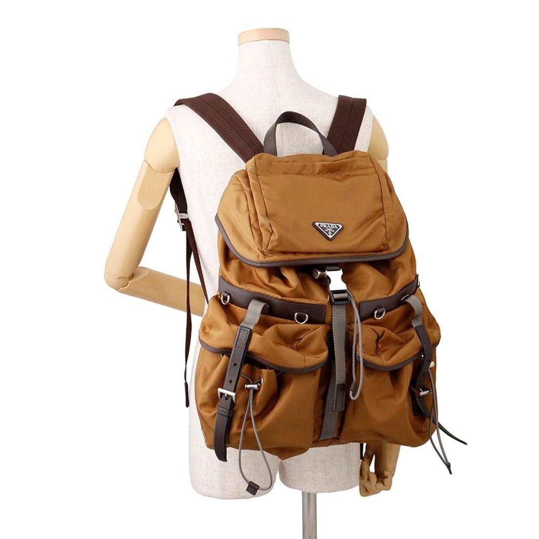 Prada Triangle Backpack Nylon Leather 2VZ117 PRADA Handbag - 4