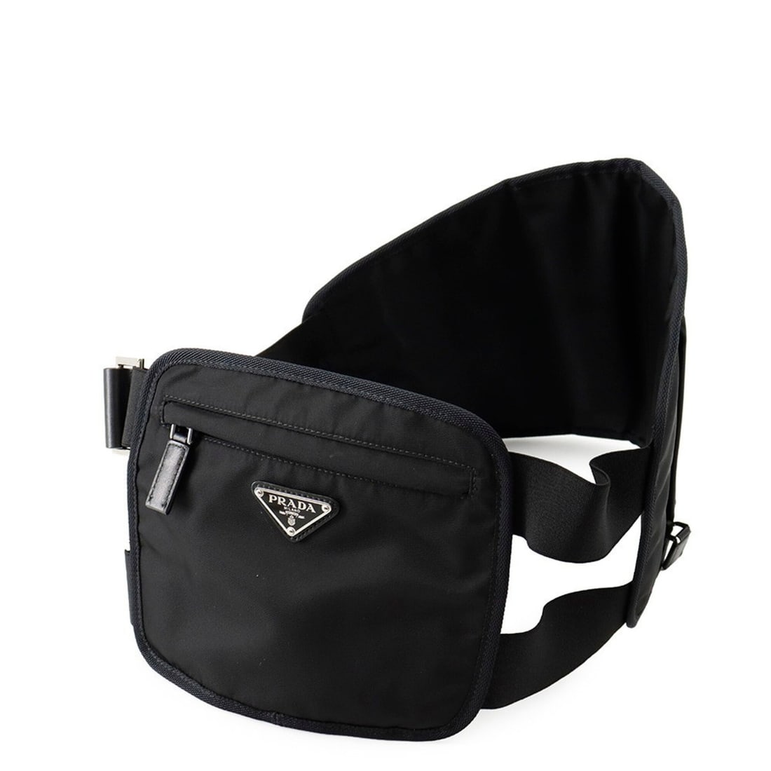 Prada Body Bag Triangle Security Pouch Nylon 1BL018 PRADA Waist Handbag Black: --- Catalog ---Category: SizeWeight: 320g / 11.28oz.Strap Length: 88cm / 34.64''Category: DesignType: Handbag, Sling bagColor: BlackGender: WomenMaterial: Nylon Hardware Color: SilverCategory: General