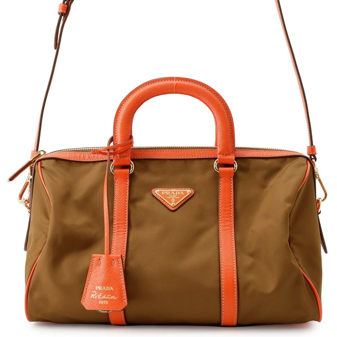 Prada Triangle Handbag, Nylon Leather, PRADA 2-way Shoulder Bag,: --- Catalog ---Category: SizeWeight: 620g / 1.36lb.Size (HxWxD): 17cm x 30cm x 16cm / 6.69'' x 11.81'' x 6.29''Strap Length: 119cm - 129cm / 46.85'' - 50.78''Category: DesignType: Handbag, Shoulder ba