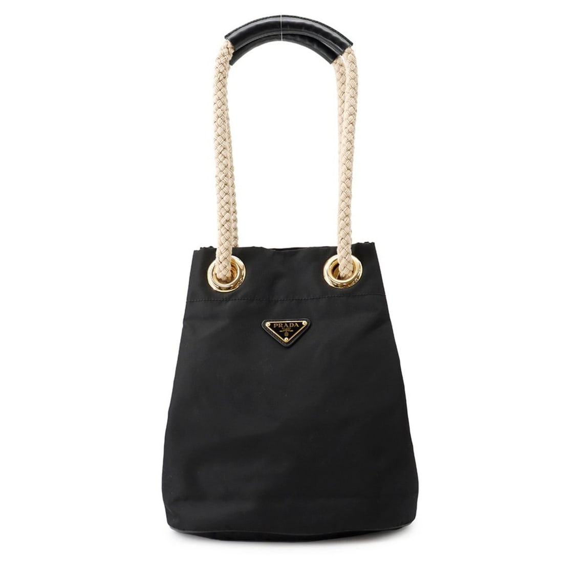 Prada Triangle Mariner Small Bucket Bag Nylon 1BE082 PRADA Shoulder Black Handbag: --- Catalog ---Category: SizeWeight: 340g / 11.99oz.Size (HxWxD): 27cm x 23cm x 15cm / 10.62'' x 9.05'' x 5.9''Category: DesignType: Handbag, Shoulder bagColor: BlackGender: WomenMaterial: Nylon Hardw