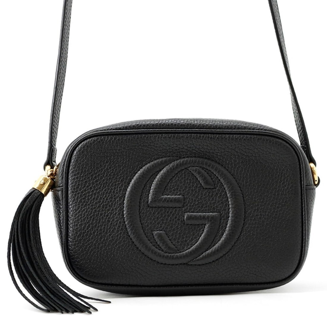 Gucci Interlocking G Soho Disco Bag Small Leather Shoulder 347994 GUCCI Black Tassel Handbag Women's: --- Catalog ---Category: SizeWeight: 230g / 8.11oz.Size (HxWxD): 11.5cm x 17.5cm x 6cm / 4.52'' x 6.88'' x 2.36''Strap Length: 114cm - 124cm / 44.88'' - 48.81''Category: DesignType: Handbag, Shoulder 