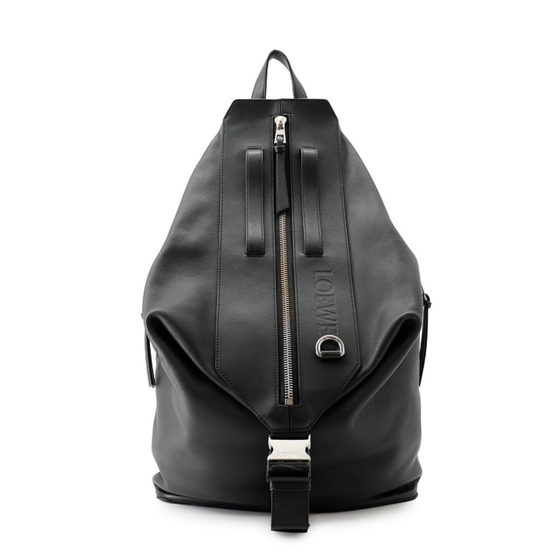 Loewe Convertible Leather Backpack B777W36X03 LOEWE Handbag Black: --- Catalog ---Category: SizeWeight: 1.28kg / 2.82lb.Size (HxWxD): 48cm x 32cm x 15cm / 18.89'' x 12.59'' x 5.9''Category: DesignType: HandbagColor: BlackGender: WomenMaterial: Leather Hardware Color: