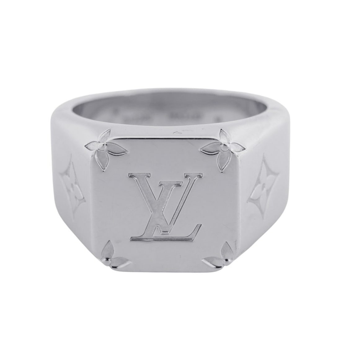 Louis Vuitton Signet Ring, Size M (approx. 1cm), M62487, LOUIS VUITTON Men's RING: --- Catalog ---Category: SizeJP Size: 19US Size: 9.5Category: DesignType: Band ringColor: SilverGender: MenMaterial: MetalCategory: GeneralBrand: Louis VuittonCountry of Origin: Italy--- Item List ---