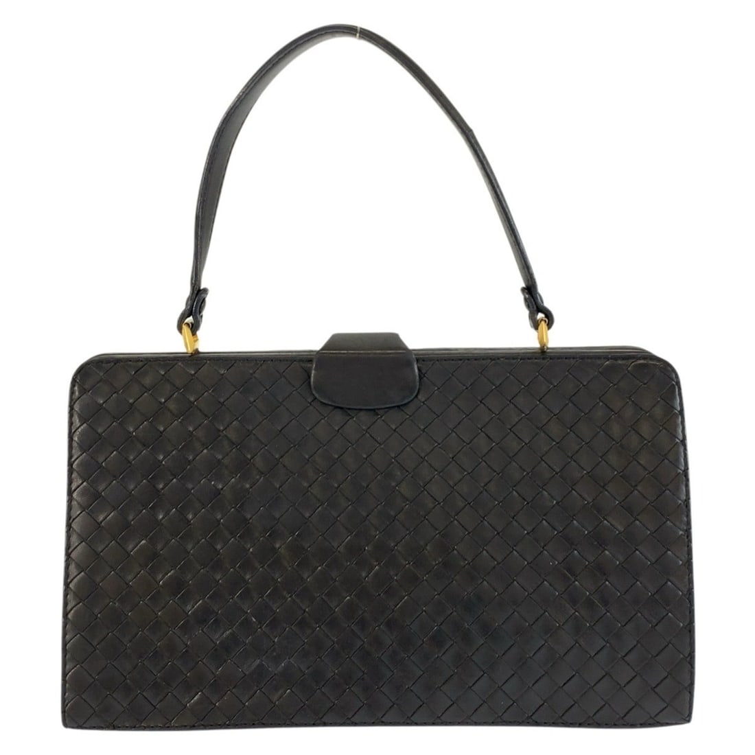 BOTTEGA VENETA Vintage Intrecciato Black Leather Handbag with Gold Hardware for Women: --- Catalog ---Category: SizeSize (HxWxD): 18cm x 30.5cm x 9cm / 7.08'' x 12'' x 3.54''Category: DesignType: HandbagColor: BlackGender: WomenMaterial: Leather Category: GeneralBrand: Bottega VenetaCou