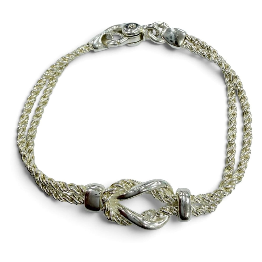 TIFFANY&Co. Tiffany Vintage Double Glove Bracelet, 925 Sterling Silver, Made in Italy, Weight 18.4g,: --- Catalog ---Category: SizeLength: 17.5cm / 6.88''Category: DesignType: Charm braceletColor: SilverGender: Men,WomenMaterial: Silver 925Category: GeneralBrand: TiffanyCountry of Origin: Italy--- Ite