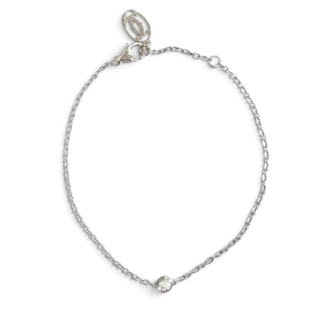Cartier B6037200 Damour SM 1P Diamond 750 (WG) Bracelet, White Gold, Weight 2.28g, Women's.: --- Catalog ---Category: SizeLength: 16cm - 18cm / 6.29'' - 7.08''Category: DesignType: Charm braceletColor: White goldStone: DiamondGender: WomenMaterial: White gold (18K)Category: GeneralMPN: B60372