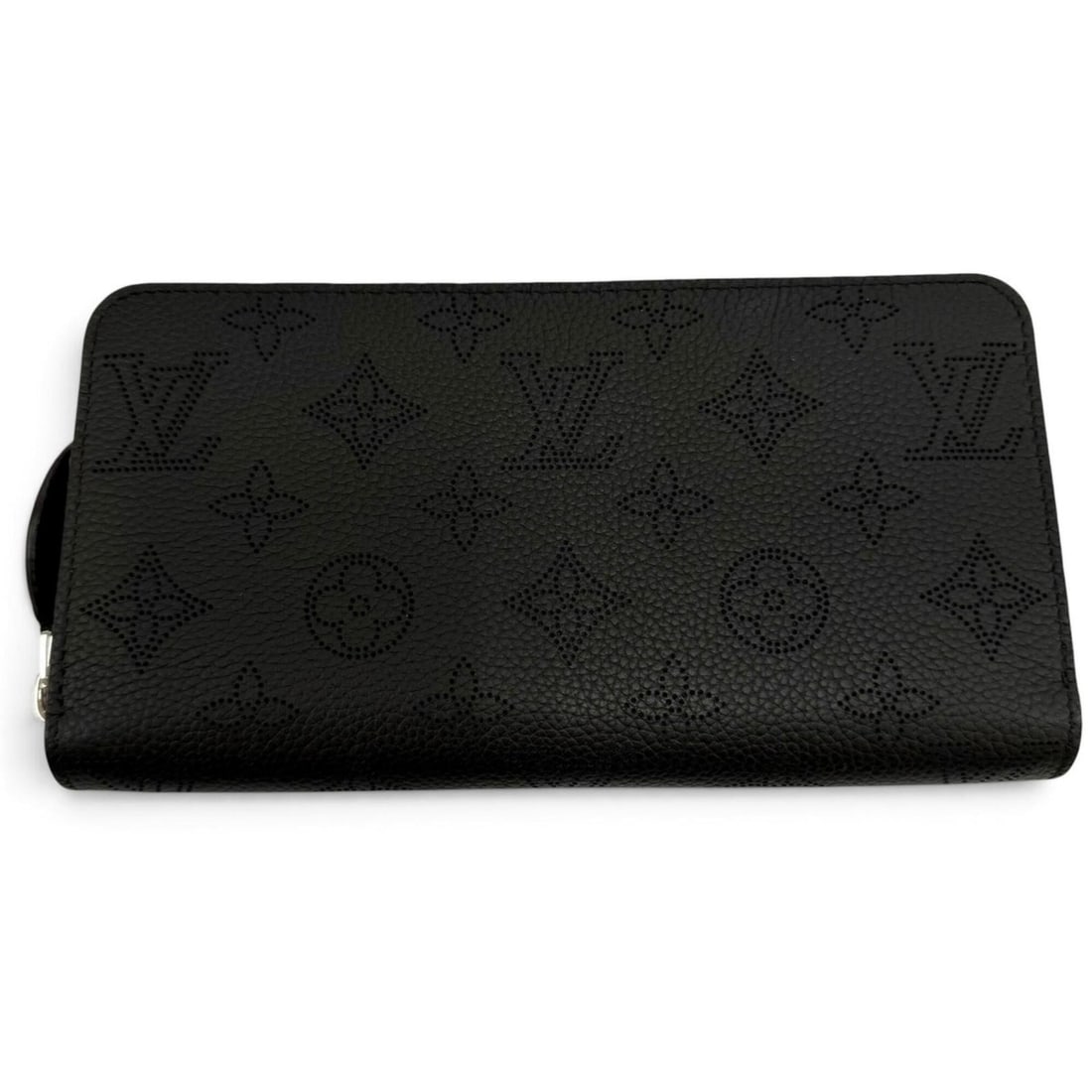 LOUIS VUITTON M61867 Zippy Wallet, Mahina Leather, Round Zipper Long Black, Made in France, Women's, (1 of 15)