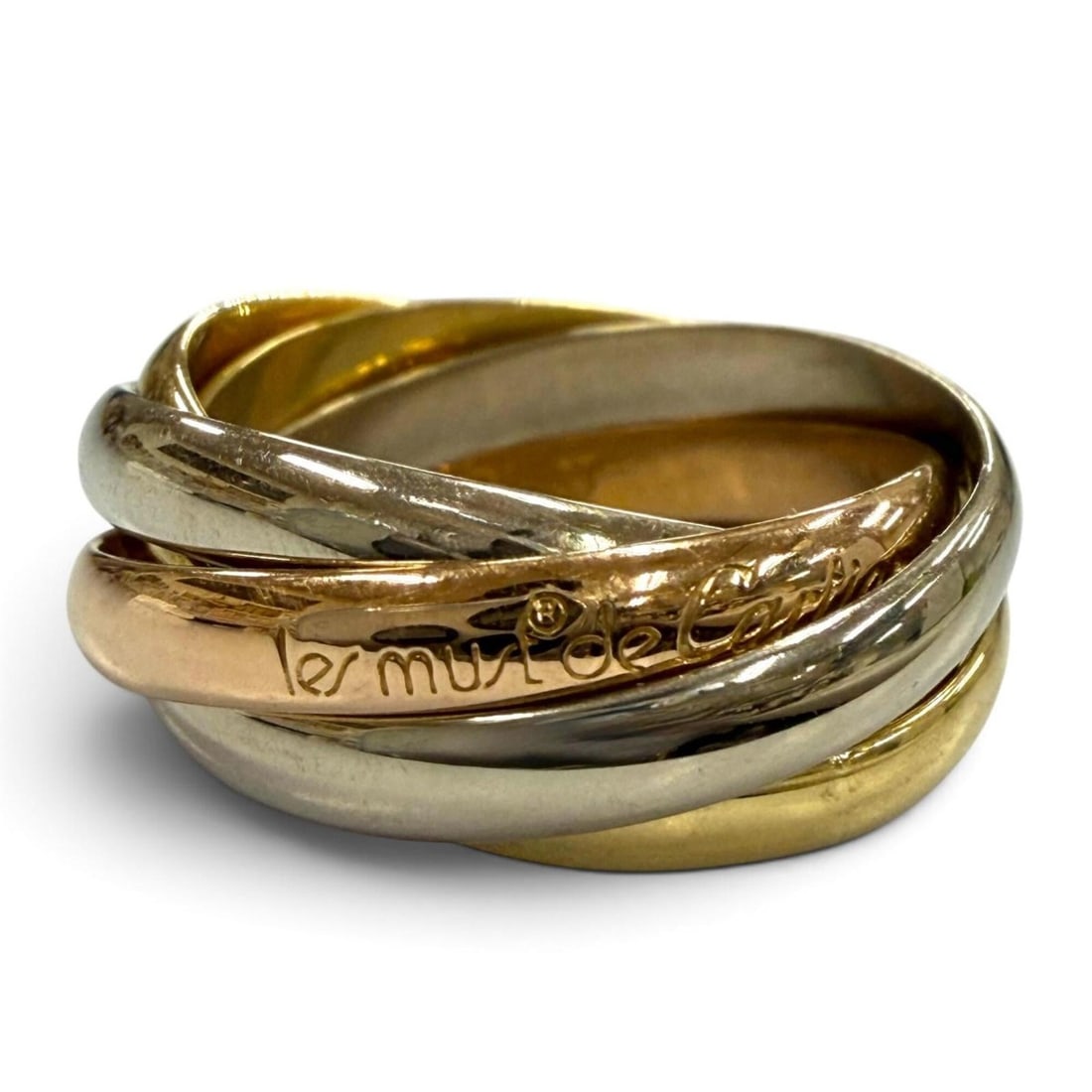 Cartier A5976J Trinity 5-Row Ring in 750 (Yellow Gold x Pink White Gold) - Size 53, Weight 8.23g